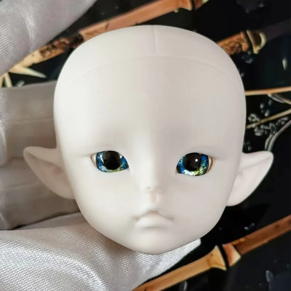 Cute 1/6 BJD Doll Head Handmade Elf Makeup Dolls White Eyelash 30cm Doll Kids Toy Gift Dolls for Girls