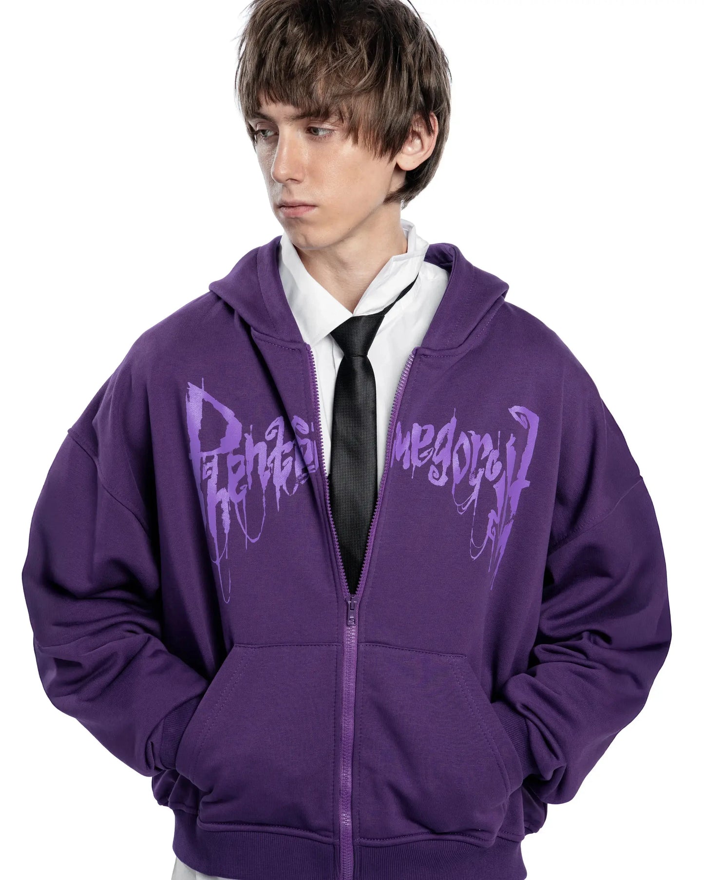 Y2K Retro Zip up Hoodie Men Ghost Wheel Pattern Zipper Sweatshirt High Street Hip Hop Streetwear Oversized Unisex MZLFF Hoodies