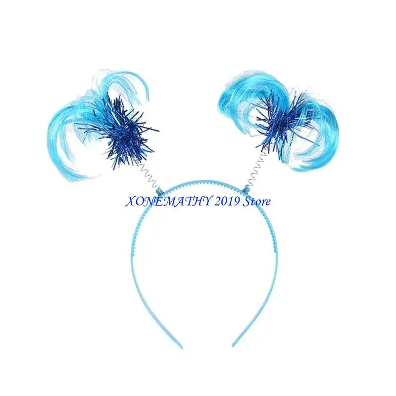 F42F Costume Accessories Feathers Ponytails Headband Color Tinsel Wrapped Headband