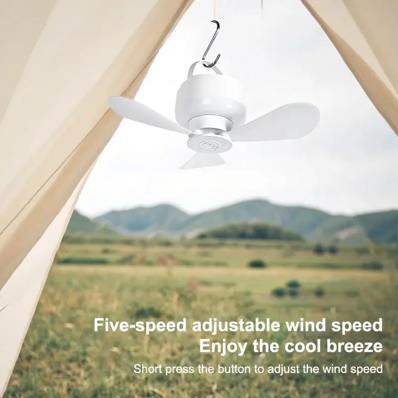USB Rechargeable Ceiling Fan With Light Remote Control Portable Small Fan Lamp Ceiling Fans For Bedroom Dorm Camping Tent
