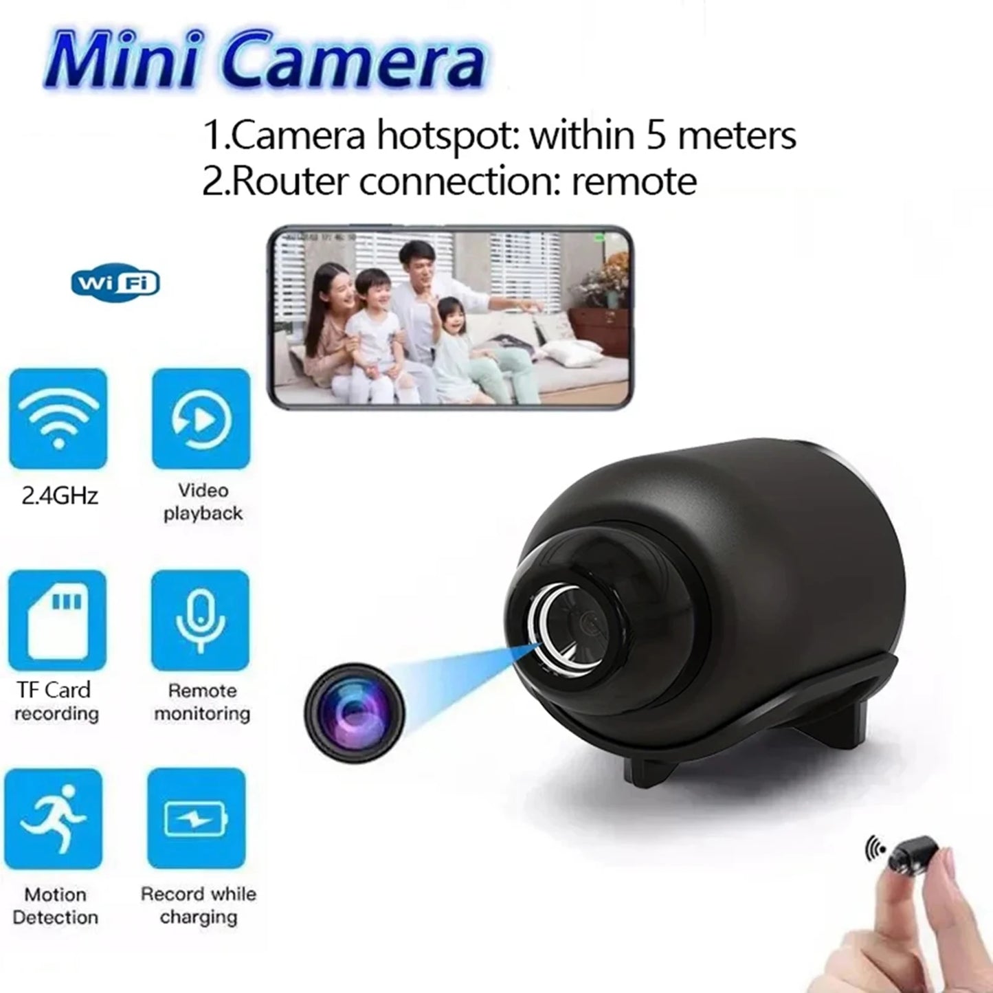 NEW X5 Mini Camera HD1080P Compact Wireless WIFI Camera with Recording Function Suitable for Outdoor Camping at Home Mini Camera