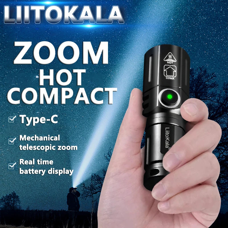 LiitoKala LF-536 LF-535 LED white laser Mini Flashlight 16340 700mAh Rechargeable Battery