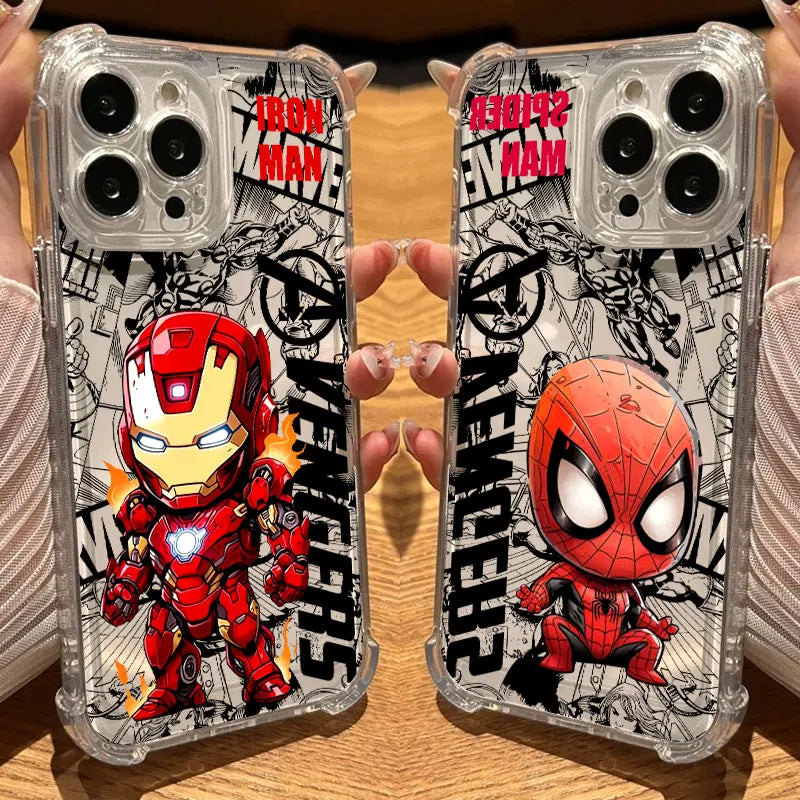 Spider Iron Man Deadpool Avengers Clear Case For iPhone 17 16 15 14 13 12 11 Pro Max 16e 17e Air 13 15 Plus XS X 7 8 Phone Cover