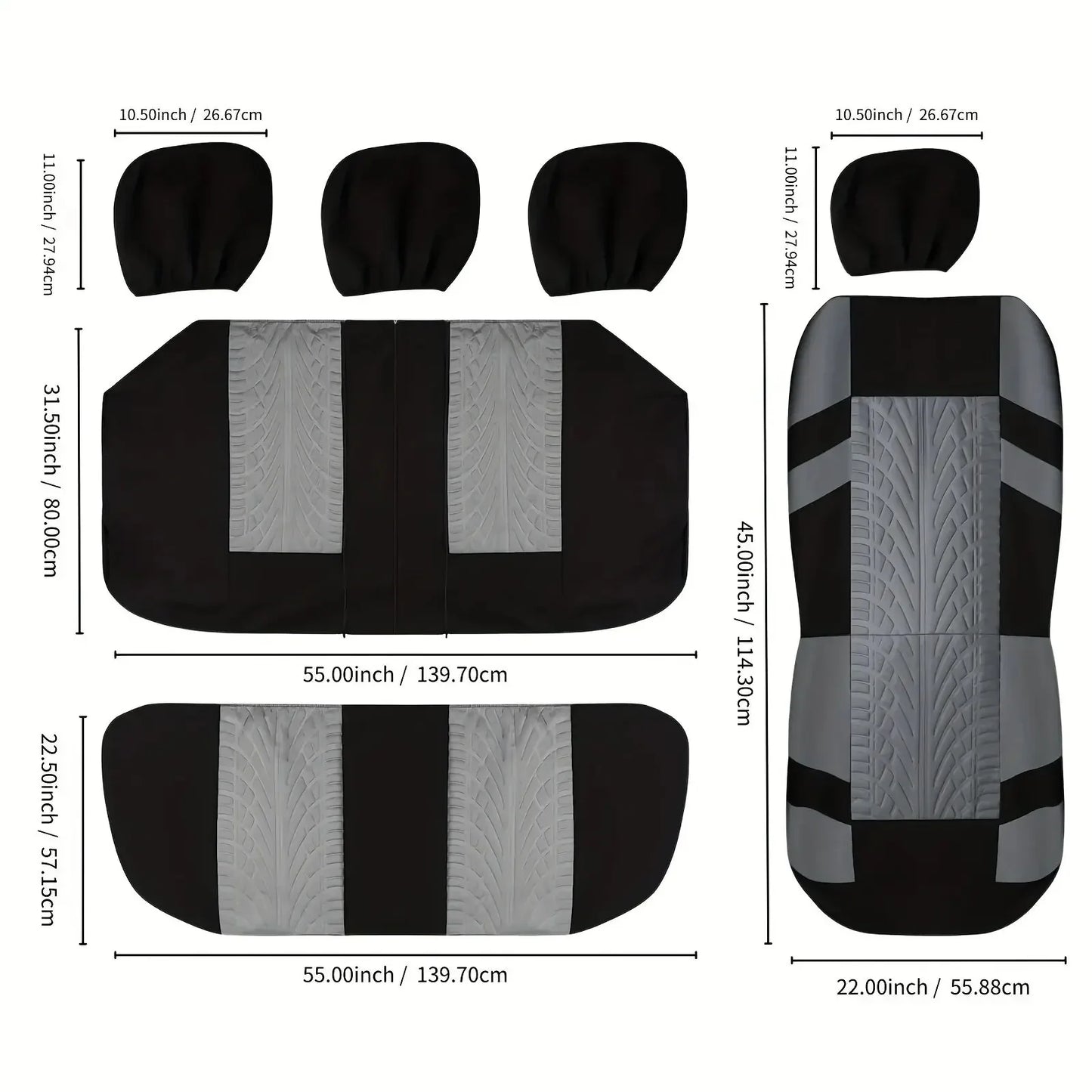 Car Seat Covers Full Set Front Split Rear Bench For Car Universal Cloth SUV Sedan Van Automotive Interior Covers Car Seat Cover