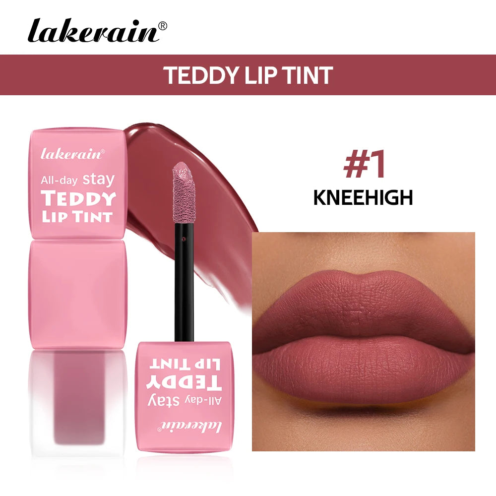 6pcs/set Teddy Velvet Non-stick Cup Lip Glaze Matte Lipstick Waterproof Longlasting Color Liquid Silky Saturation High Lip Gloss
