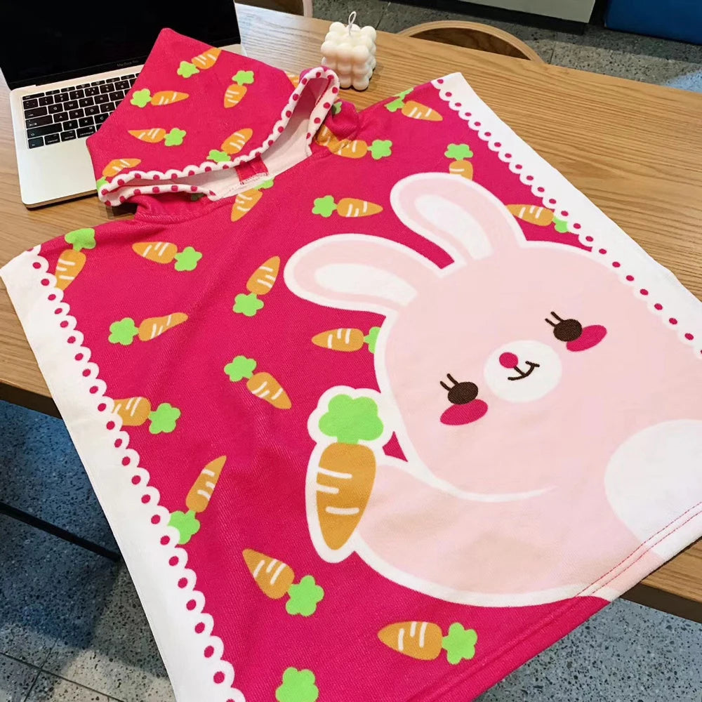 Children Bathing Stuff Kids Hooded Cape Towel Boy Shark Bathrobe Baby Dinosaur Bath Towel Girls Unicorn Beach Towel Wrap Blanket