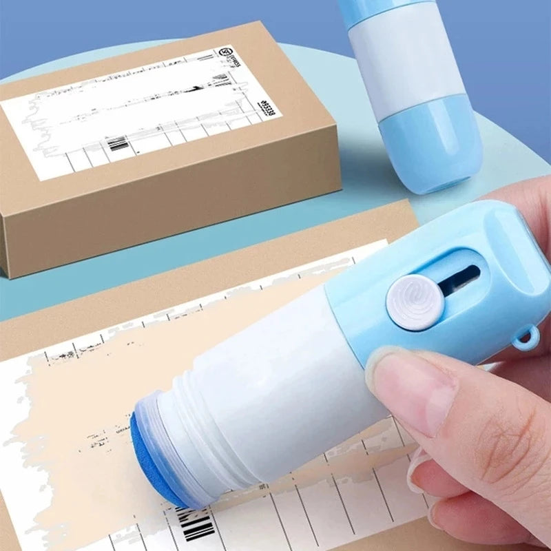 2 In 1 Thermal Paper Correction Solution & Parcel Box Opening Knife Home Office Identity Data Security Protection Liquid Eraser