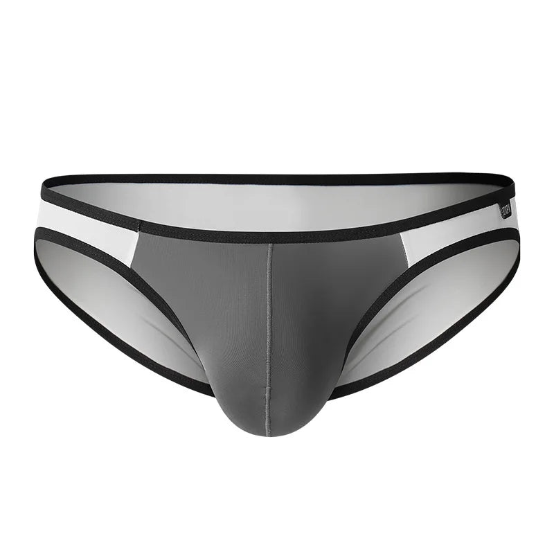 Ice Silk Sexy Men Underwear Briefs Cueca Mid Waist Thin Calcinha Quick Dry Youth Panties Ropa Interior Hombre U Pouch Underpants