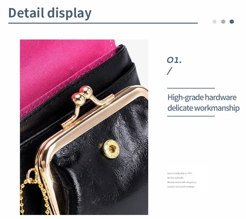 New Cowhide Wallets for Women Female Genuine Leather Purses Fashion Large Capacity Cute Wallet Money Bag Small Coin Card Holders