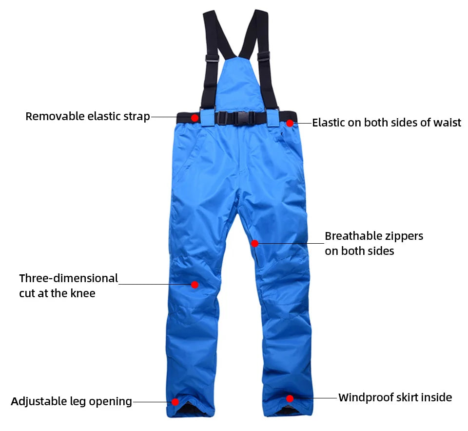 Winter Ski Suit for Men Outdoor Sports Warm Windproof Waterproof Snow Jackets Pants Male Ski Equipment Snowboard Jacket SK032