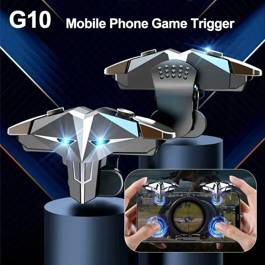 G10 Mobile Phone Game Trigger 4 Fingers Aim Shooting Free Fire L1 R1 Gamepad Joystick Controller for IOS Android E-sports Button