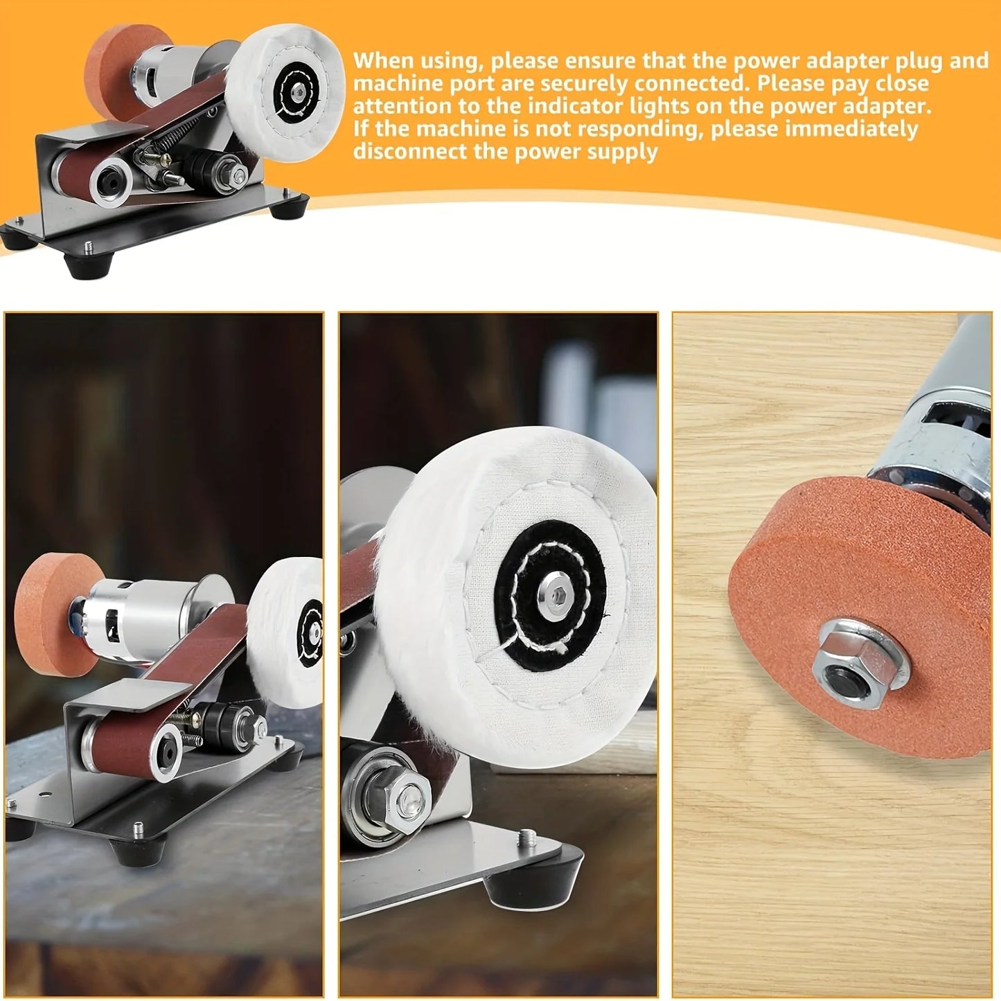 37PCS of three in one mini belt sanding machine, suitable for DIY metal and wood handicrafts, tools, and knives (with kit)
