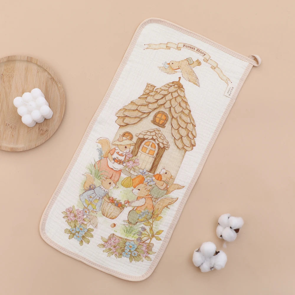 Cotton Muslin Baby Face Towels Long Burp Cloth for Newborn 6Layers of Gauze Children's Towel Kindergarten Hand Towels Baby Items