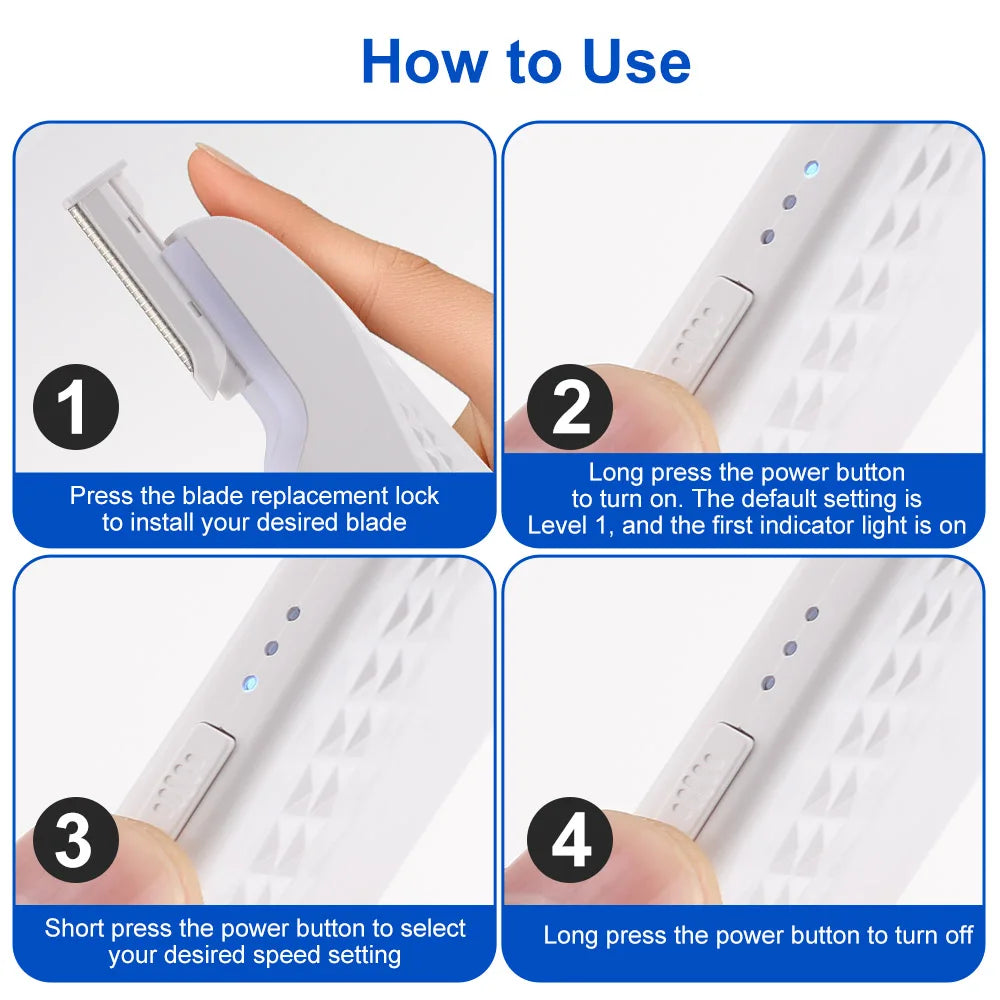 Electric Mini Razor Hair Remover for Ladies Painless Bikini Trimmer Safe Shaver for Leg Arm Armpit Intimate Area Female Epilator