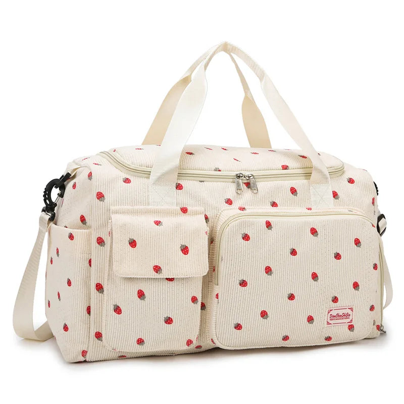 Corduroy Mommy Bag Large Capacity Waterproof Baby Diaper Bags Stroller Nappy Organizer Travel Carry Shoe Maternity Tote Bags