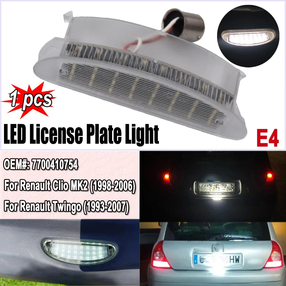 LED Car License Plate Lights 7700410754 Canbus No Error Lamp Taillights Accessories For Renault Clio MK2 Clio II 2 Twingo
