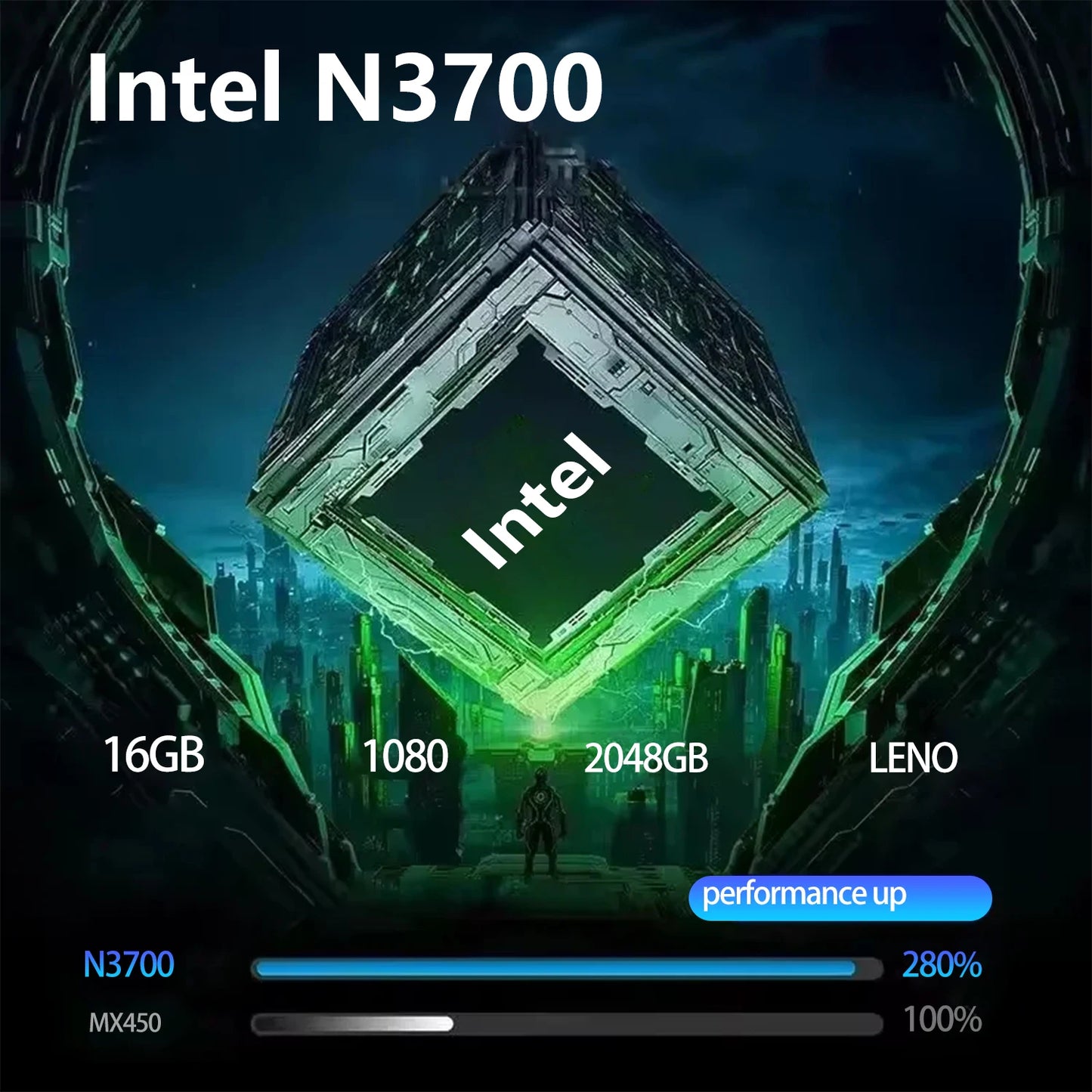 LENO Ultra Slim 14.1" Laptop Intel N3700 16GB 1TB 2TB Gaming Computer PC Windows11 Gamer office Ultra Slim Notebook 1920*1080