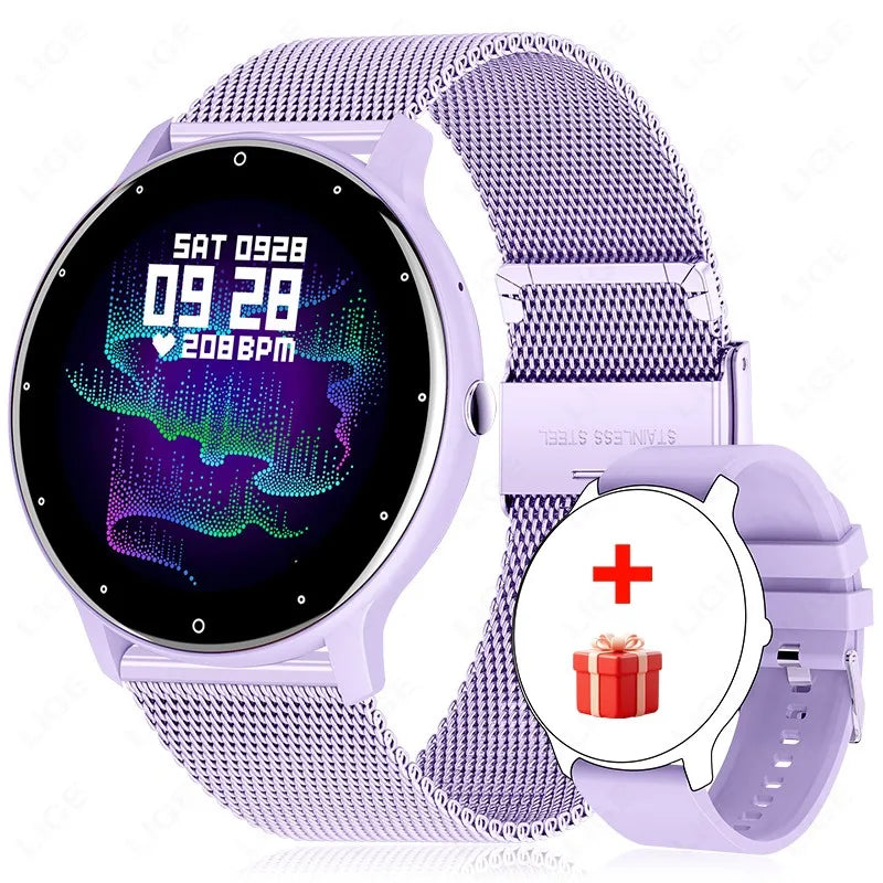 LIGE 2025 New IP68 Waterproof Sport Fitness Tracker Smart Watch Full Touch Screen Bluetooth Call Smartwatch for Men Women