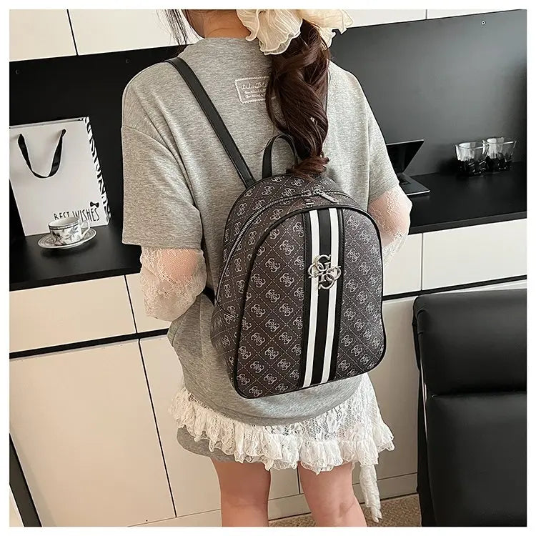 Luxury large capacity outdoor travel handbag, modern trendy women's backpack, classic design zipper shoulder bag