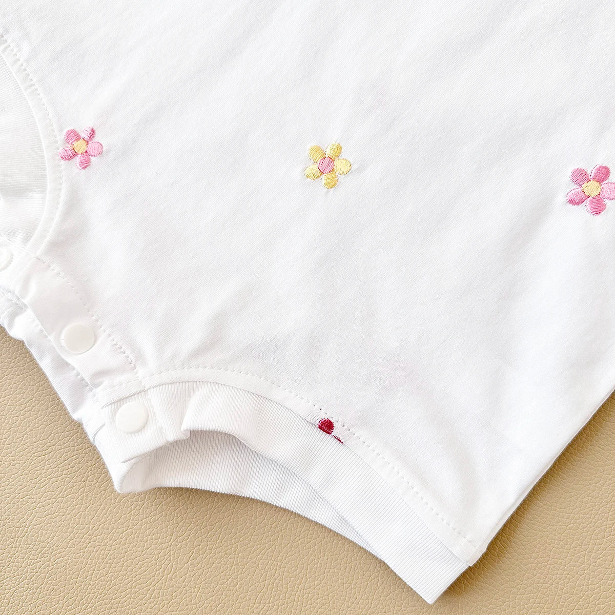 2024 Newborn Summer Baby Romper Floral Print Round Neck Short Sleeved Cotton Girls Child Clothing Jumpsuit 0-18M Infant Bodysuit