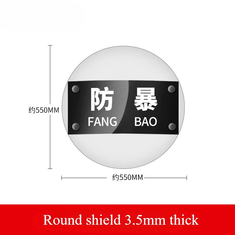 Security Round Explosion-proof Riot Shield Transparent PC Protective Shield Security Equipment