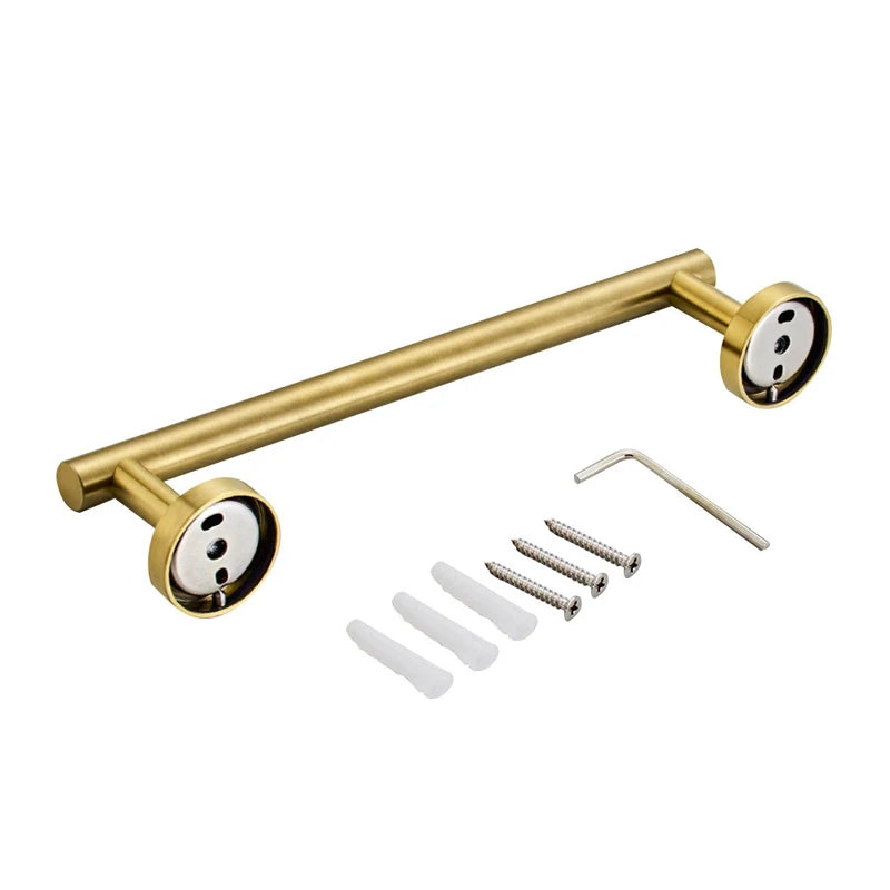 High quality 304 stainless steel bathroom accessory,single Towel bar,Towel rail, Towel holder Black Brush Gold