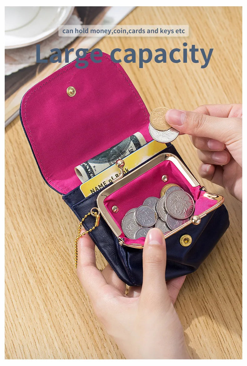New Cowhide Wallets for Women Female Genuine Leather Purses Fashion Large Capacity Cute Wallet Money Bag Small Coin Card Holders