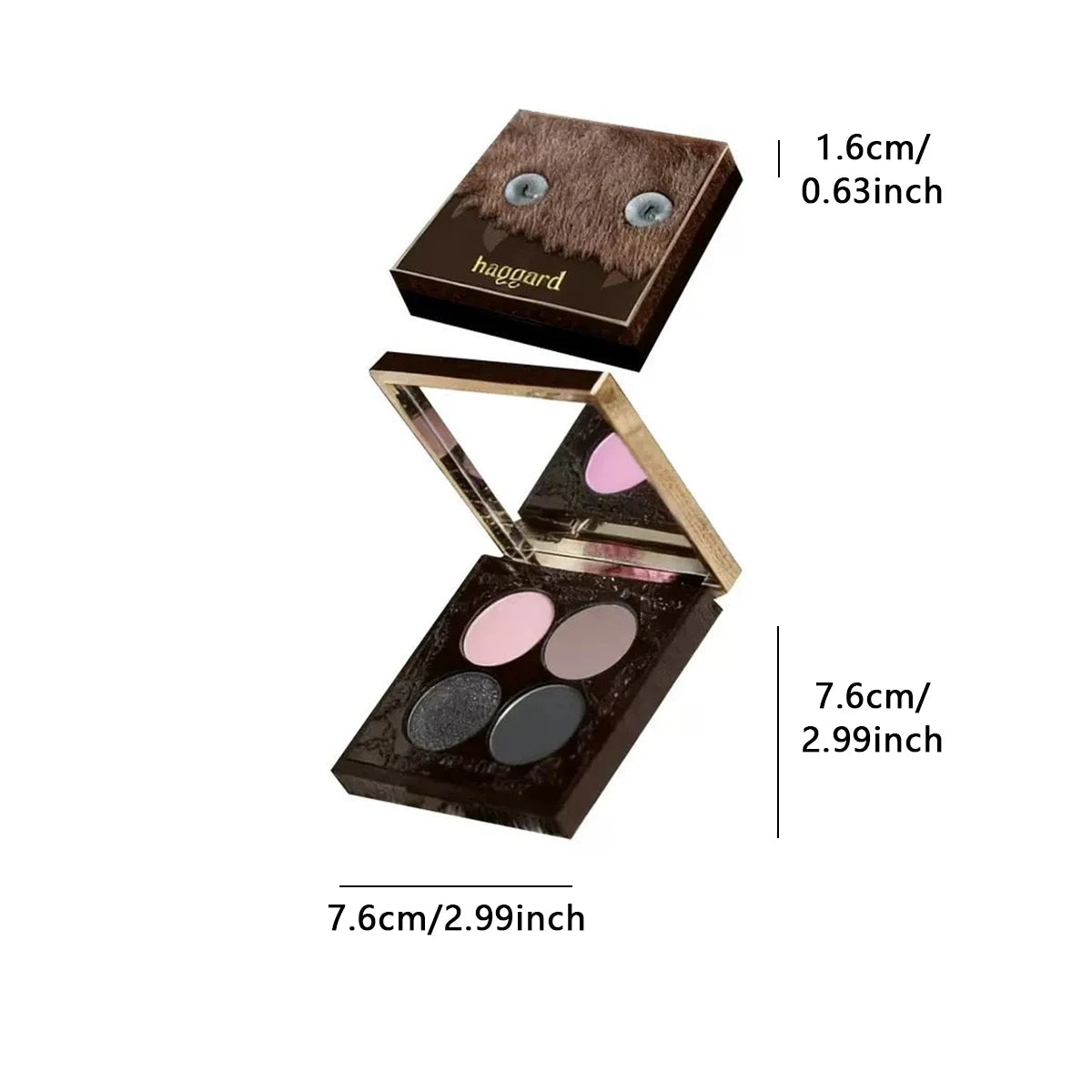 Haggard  Emo Monster Series Four-Color Eyeshadow Palette,Long-Lasting Pigmentation,User-Friendly,Multi-Texture Combination,Party