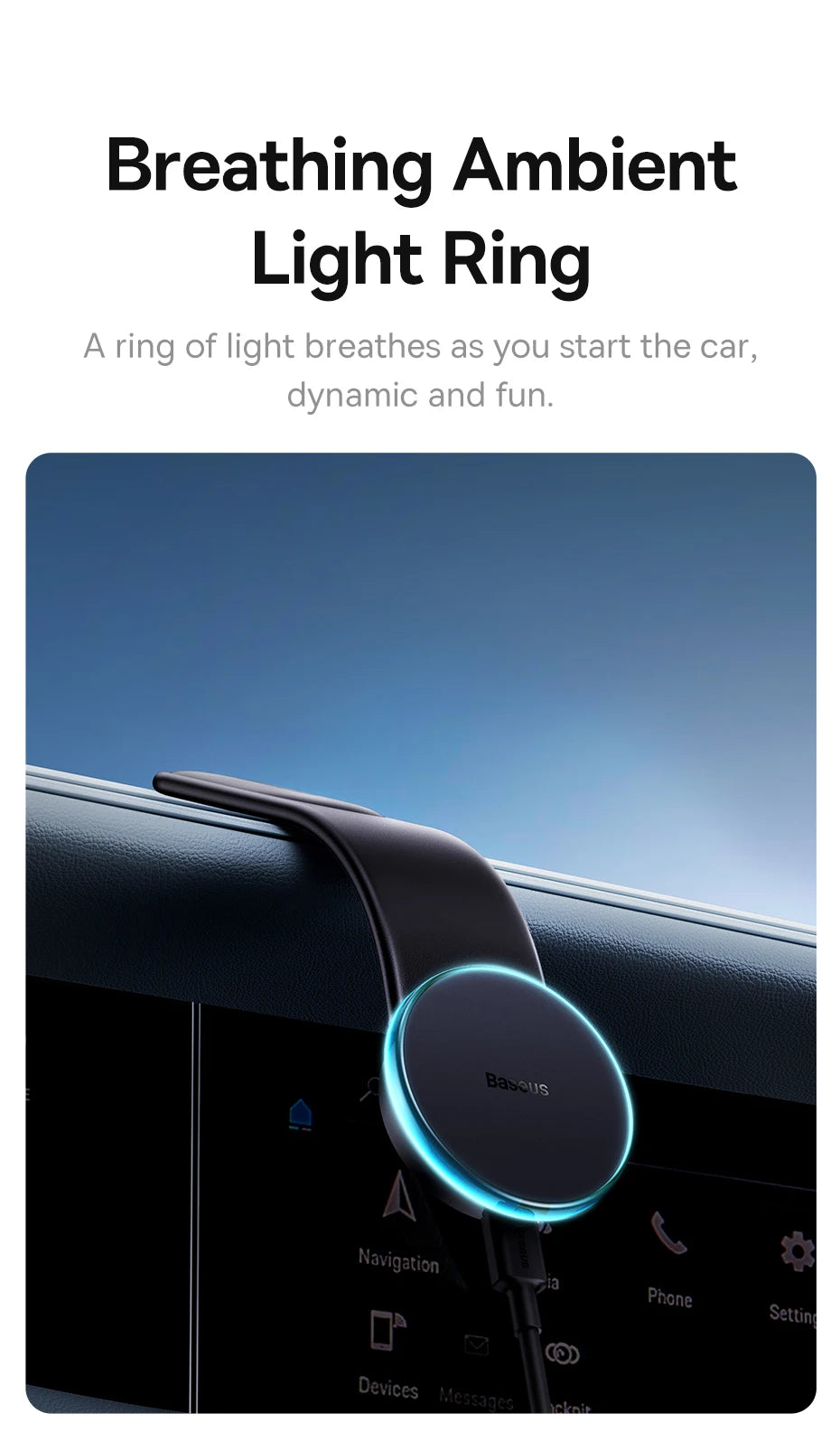 Baseus Magnetic Wireless Charger Car Phone Holder 15W Fast Charging Wireless Car Charger Holder For iPhone 16 15 14 13 Car Mount