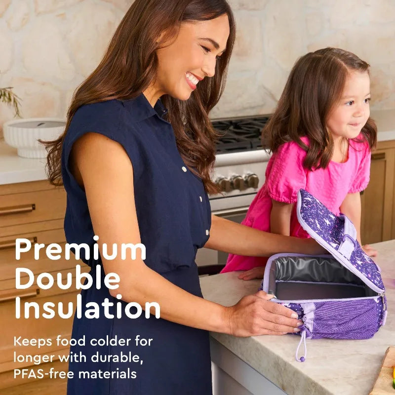 2025 New Cute Cartoon Kids Bento Lunch Bag Unicorn Print Reusable Lunch Box Double Insulated Waterproof for Children 3Years+