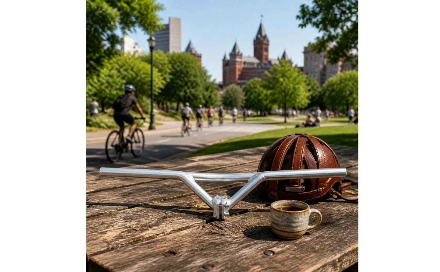 Aluminum Alloy Handlebar Retro Appearance Aluminum Riser Handlebar Riser Bike Bar Comfortable Grip Cycling Equipment Lightweight