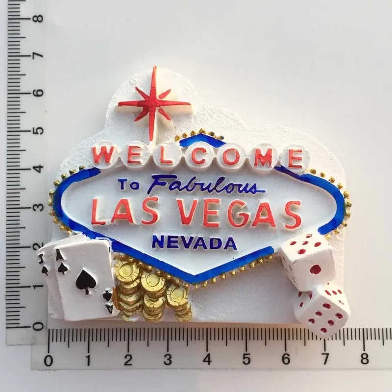 World Tourism Fridge Magnet Souvenir USA Las Vegas Florida Cultural Landscape Refrigerator Stickers Gift Set Home Decoration