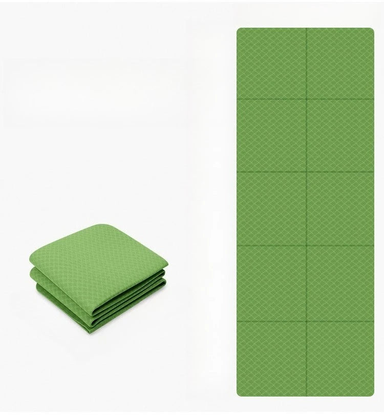 TPE Folding Yoga Mat Sports Anti Slip Shock-absorbing Fitness Folding Mat High-density 6mm Portable Belt Wear-resistant Rest Mat