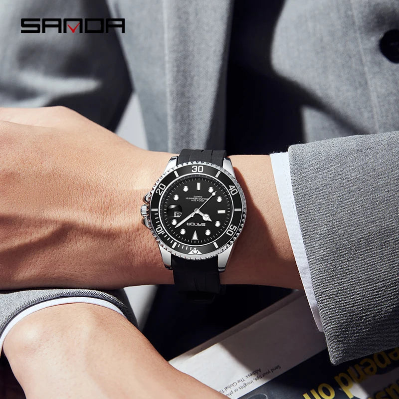 SANDA 2025Top Brand Luxury Fashion Men's Watches 30M Luminous Waterproof Quartz Wristwatch For Male Clock Calendar Relogio