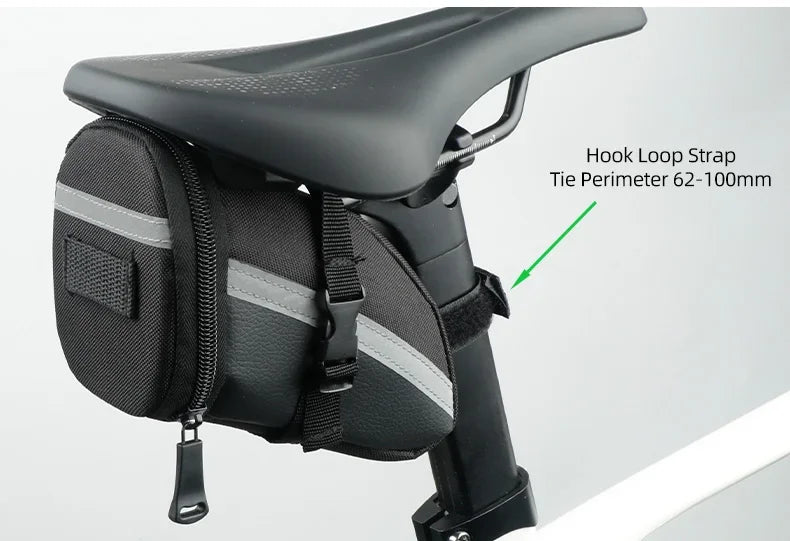 Bicycle Rear Saddle Bag Cycling Accessories Storage Panner Streamlined Tail Bag Pouch for MTB Road Bike W/Loop to Attach Light