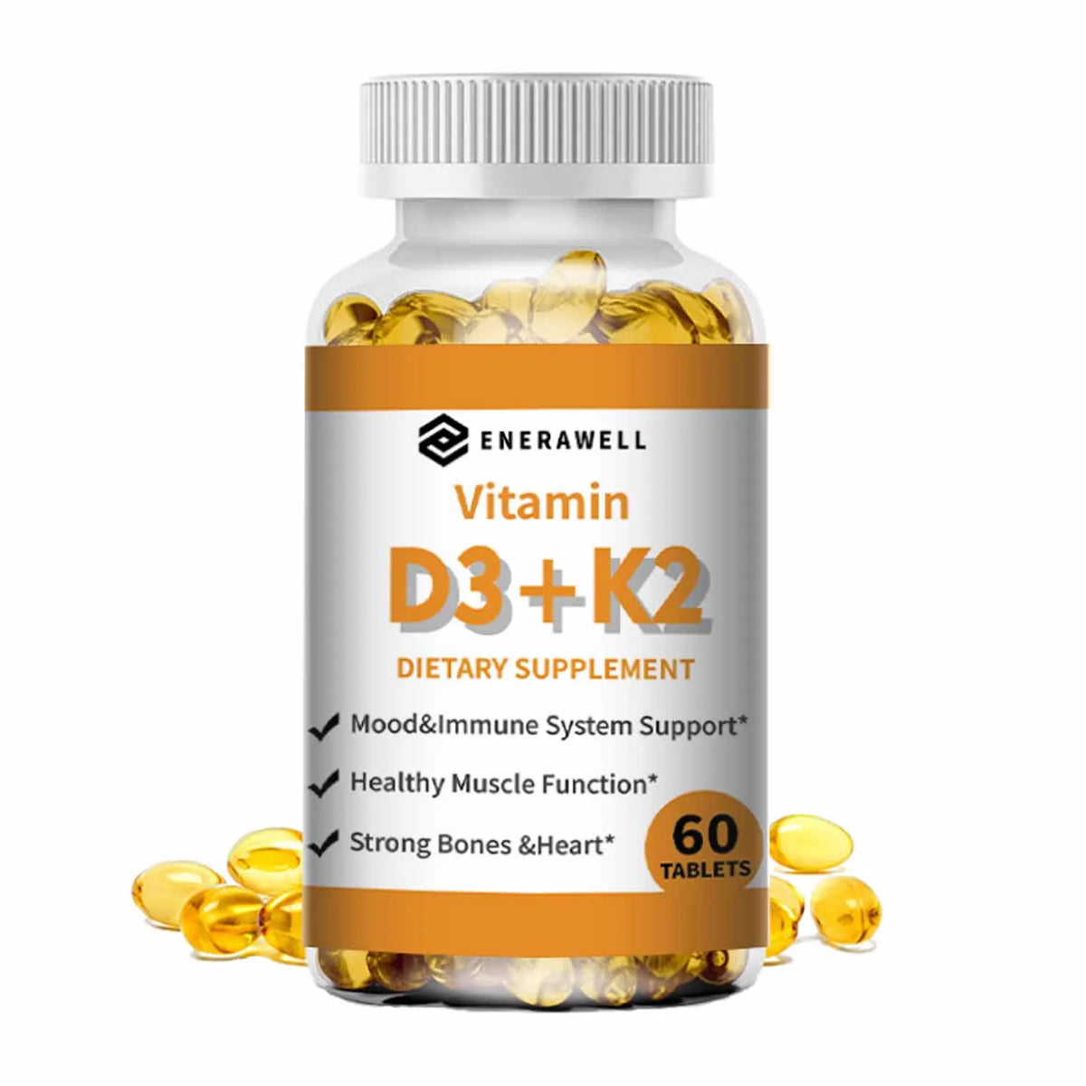 Vitamin D3 K2 Capsule - 20,000 IU Vitamin D3 Supports Bone & Teeth Health, Calcium Metabolism, Daily Body Wellness Supplement