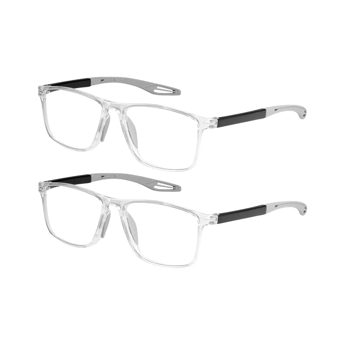 2PCS 3-in-1 Progressive Reading Glasses - Anti-Blue Light, Multifocal Lenses for Near & Far Vision, +1.0 to +3.0 Diopter