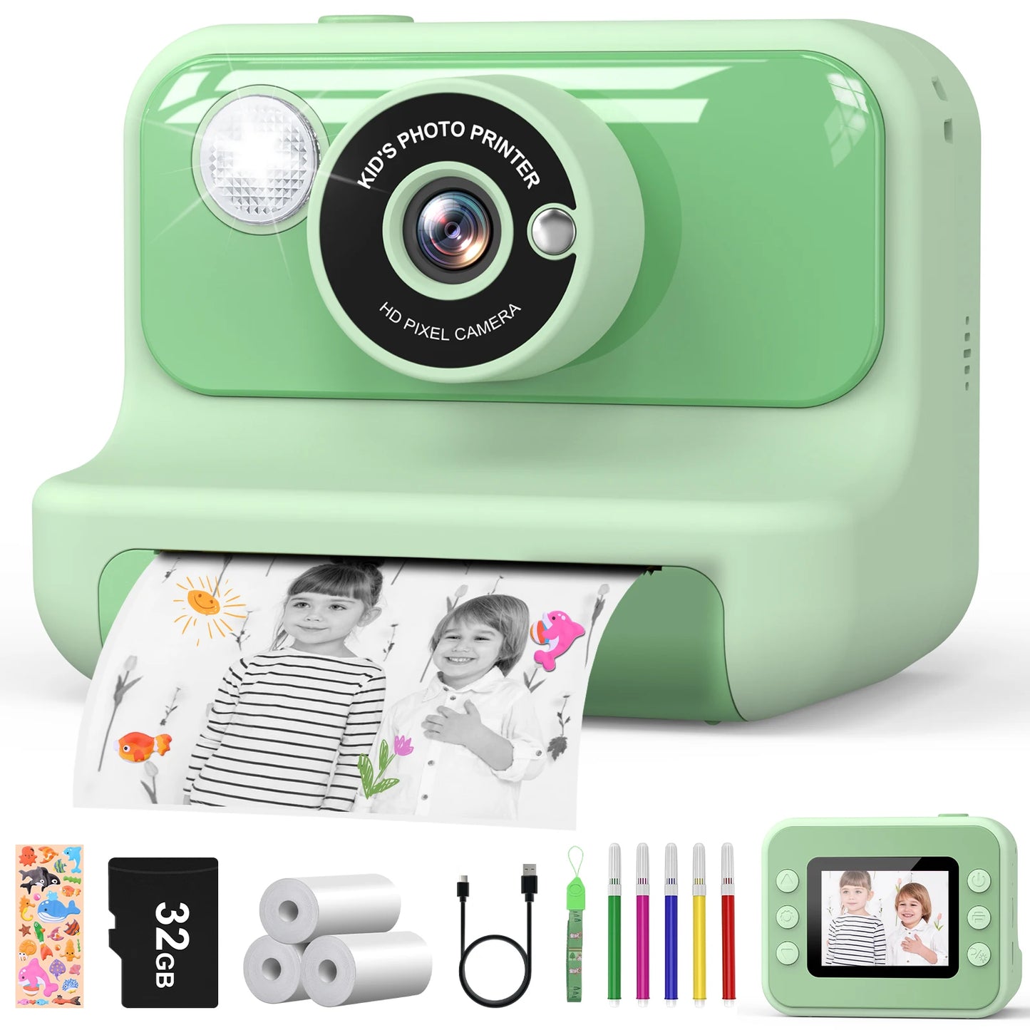 Kids Camera Instant Print 1080P HD Thermal Printing Camera 2.4 Inch Mini Digital Camera Toy For Toddle