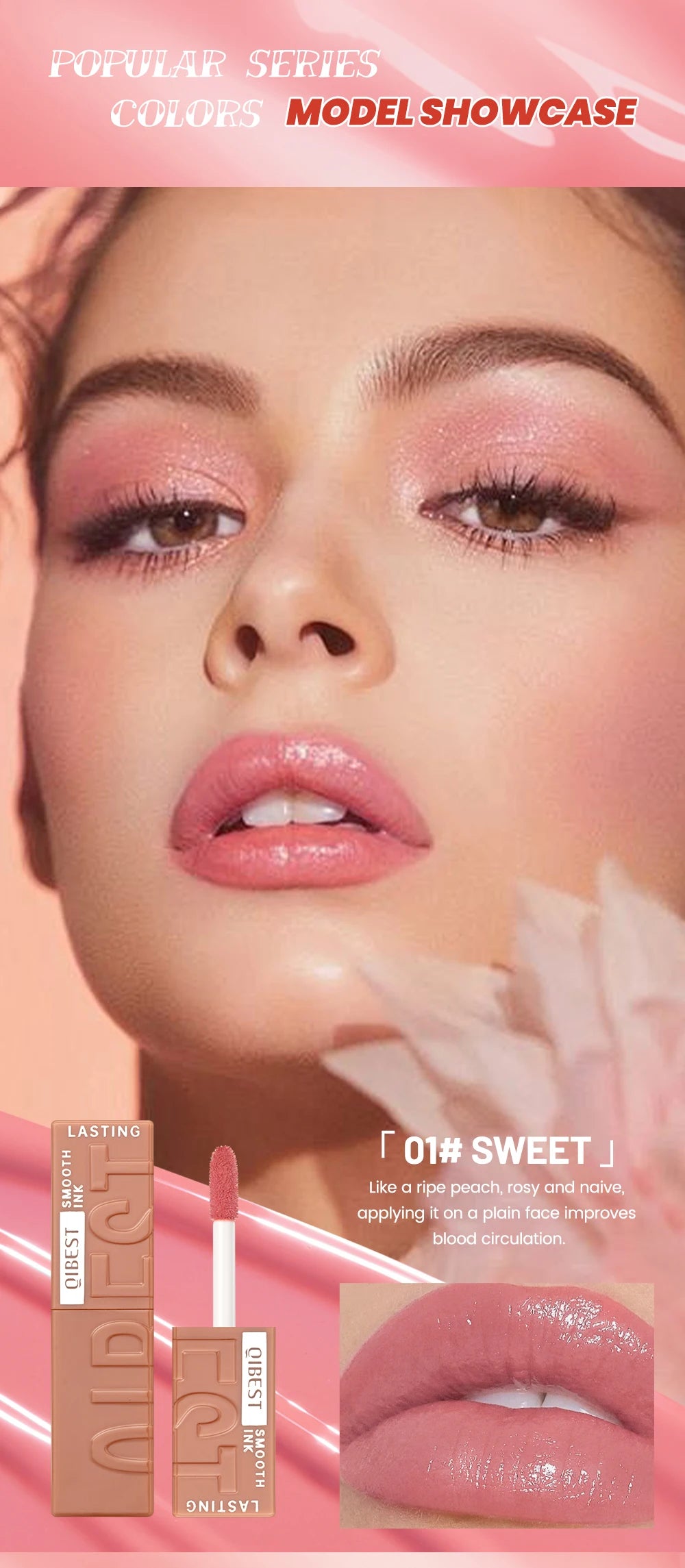 QIBEST Watery Gloss Lip Glaze Moisturizing Long Lasting Sexy Red Liquid Lipstick Mirror Glossy Lip Gloss Tint Cosmetic For Women