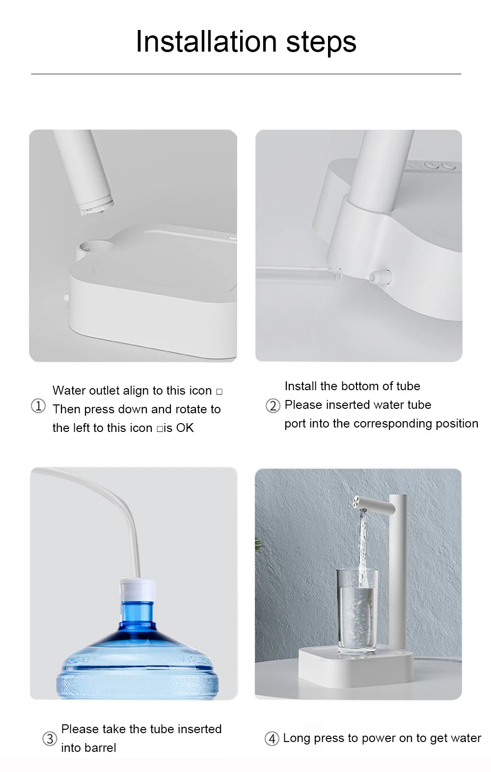Electric Water Gallon Pump Automatic Water Dispenser Pump 19 Liters Desktop Portable Water Pump Bottle Barrel T30 Rechargeable