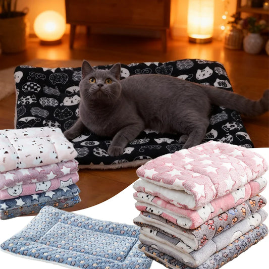 Thicken Cat Dog Mat Breathable Flannel Soft Pet Cushion for Dog Cats Winter Warm Cat Sleeping Mat Pet Bed Blanket Home Accessory