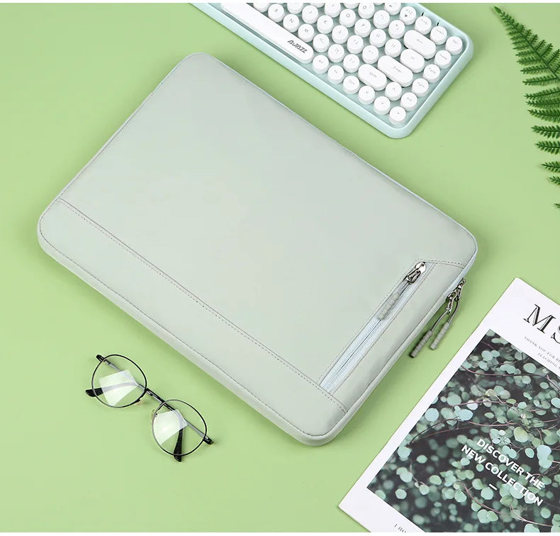 Solid Color Retro Style Business Laptop Bag for MacBook Air Pro 13 15 13.3 14 15.6 Inch Notebook Simple Fashion Computer Case