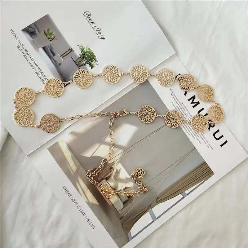 Fashion Retro Metal Accessories Fedora Belt Accessories Men Women Hats Straw Hat Accessories Belt Chain Decoration