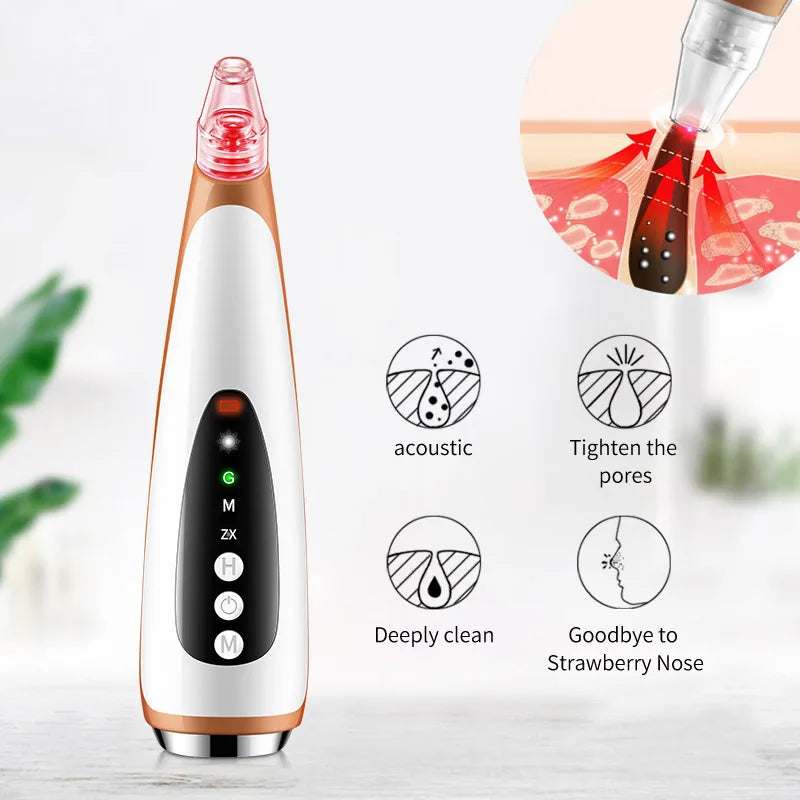 Electric Blackhead Remover & Pore Cleaner, Acne Treatment Facial Device with Skin-Tightening for Deep Cleansing Skincare Tools