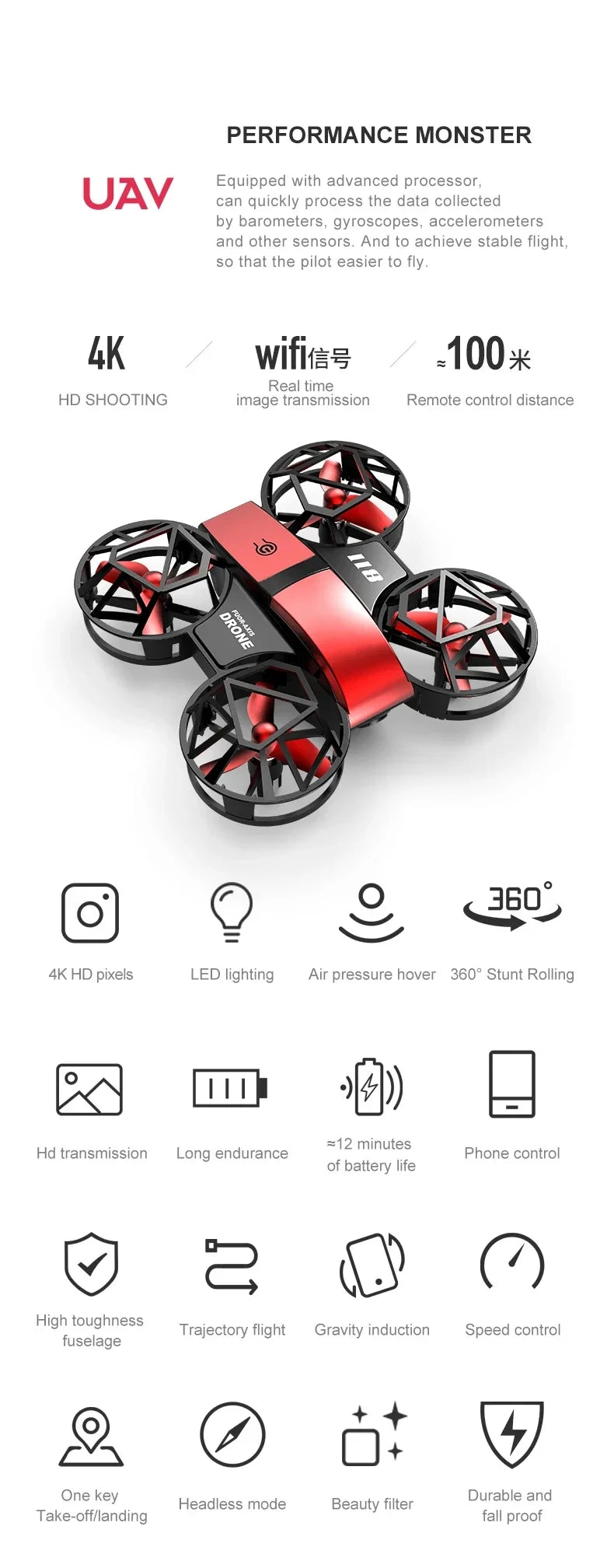 DWI Mini Drone 4k Profession HD Wide Angle Camera 1080P WiFi FPV Drone Camera Height Keep Drones Camera Helicopter Toys Gifts