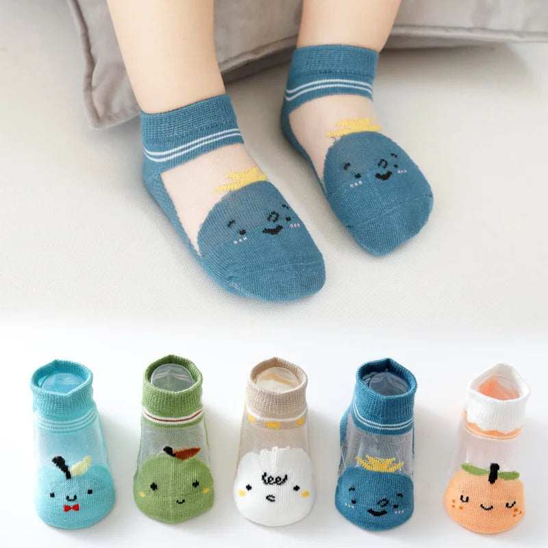 5 pairs 0-3-5-12 years old children's socks all genders Mesh Cotton Class A boys kids socks KS-2 socks for girls cartoon socks