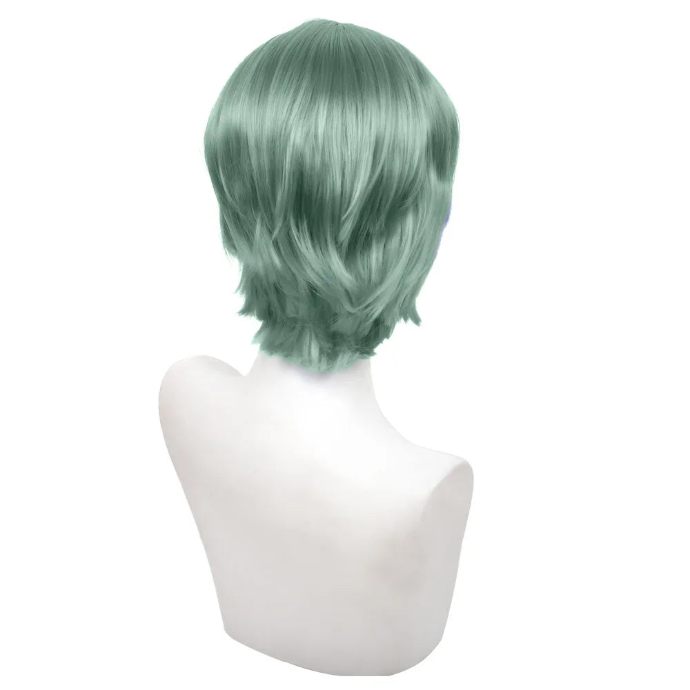 Kpop Saja Boys Baby Cosplay Synthetic Wig 30cm Short Green Men Hair Anime Heat Resistant Wigs Halloween Party Cosplay Gift