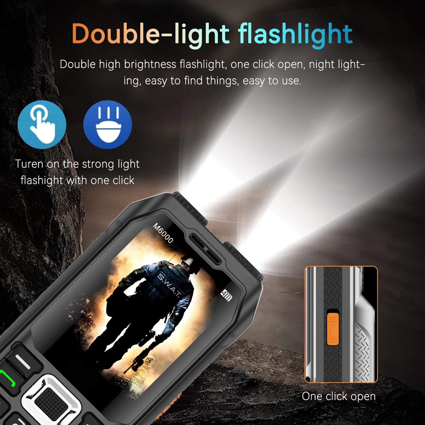 Rugged Mobile Phone M6000 GSM 2G Network 4 SIM Cards Magic Voice 3.5mm Jack 2.4'' Display Big Keyboard Cellphone For Elderly