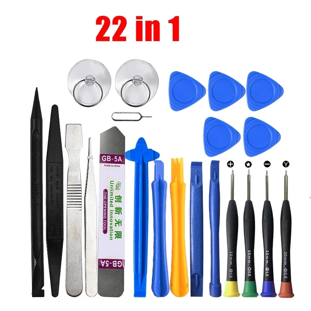 22 in 1 Mobile Phone Tools Kit Spudger Pry Opening Tool Screwdriver Set for iPhone 11 12 13 14 X XR XS 8 7 6S Hand Tools