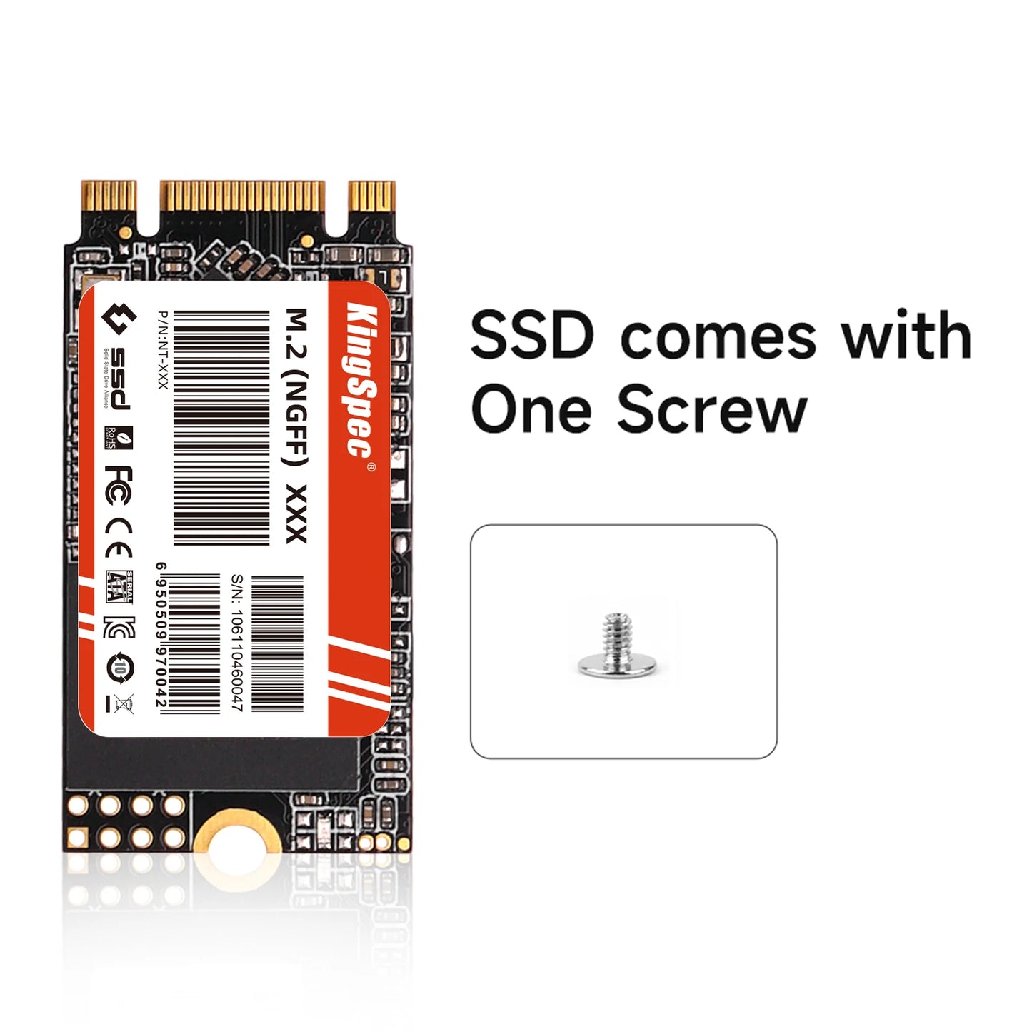 KingSpec NGFF SSD 2242 SATA 128GB 256GB 512GB 1TB M.2 SSD Internal Hard Drive Solid State for Laptop Desktop PC Acer EC 47 Table